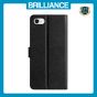 Brilliance LUX iPhone 6/7/8 Flip PU Leather Wallet Silk Print Card Pockets with Wrist Strap Case Black