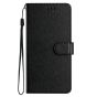 Brilliance LUX iPhone 15 Pro Flip PU Leather Wallet Silk Print Card Pockets with Wrist Strap Case Black