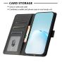 Brilliance LUX iPhone 14 Plus Flip PU Leather Wallet Silk Print Card Pockets with Wrist Strap Case Black