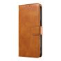 Brilliance LUX iPhone 14 Book Flip Soft PU Leather Wallet with Card Pockets Case Light Brown