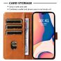 Brilliance LUX iPhone 15 Plus Book Flip Soft PU Leather Wallet with Card Pockets Case Light Brown