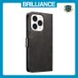 Brilliance LUX iPhone 13 Pro Book Flip Soft PU Leather Wallet with Card Pockets Case Black
