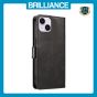 Brilliance LUX iPhone 14 Book Flip Soft PU Leather Wallet with Card Pockets Case Black