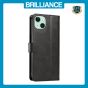 Brilliance LUX iPhone 14 Plus Book Flip Soft PU Leather Wallet with Card Pockets Case Black