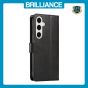 Brilliance LUX Samsung S24 Plus Book Flip Soft PU Leather Wallet with Card Pockets Case Black