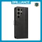 Brilliance LUX Samsung S24 Ultra Book Flip Soft PU Leather Wallet with Card Pockets Case Black