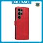 Brilliance LUX Samsung S24 Ultra Book Flip Soft PU Leather Wallet with Card Pockets Case Red