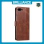 Brilliance LUX iPhone 6P/7P/8P Book Flip Soft PU Leather Wallet with Card Pockets Case Brown