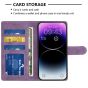 Brilliance LUX iPhone 15 Pro Flip Premium PU Leather Wallet Business Style with Card Pockets Case Purple