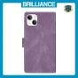 Brilliance LUX iPhone 14 Flip Premium PU Leather Wallet Business Style with Card Pockets Case Purple