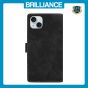 Brilliance LUX iPhone 15 Plus Flip Premium PU Leather Wallet Business Style with Card Pockets Case Black