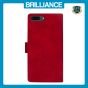 Brilliance LUX iPhone 6P/7P/8P Flip Premium PU Leather Wallet Business Style with Card Pockets Case Red