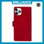 Brilliance LUX iPhone 15 Pro Max Flip Premium PU Leather Wallet Business Style with Card Pockets Case Red