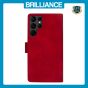 Brilliance LUX Samsung S24 Ultra Flip Premium PU Leather Wallet Business Style with Card Pockets Case Red