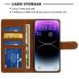 Brilliance LUX iPhone 13 Pro Max Flip Premium PU Leather Wallet Business Style with Card Pockets Case Brown