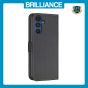 Brilliance LUX Samsung A55 Flip Book PU Leather Wallet Holder & Stand with Card Pockets Case Black