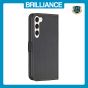 Brilliance LUX Samsung S23 Flip Book PU Leather Wallet  Holder & Stand with Card Pockets Case Black