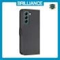 Brilliance LUX Samsung S21 Plus Flip Book PU Leather Wallet  Holder & Stand with Card Pockets Case Black