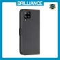 Brilliance LUX Samsung A42 5G Flip Book PU Leather Wallet Holder & Stand with Card Pockets Case Black