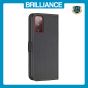 Brilliance LUX Samsung S20 Flip Book PU Leather Wallet Holder & Stand with Card Pockets Case Black