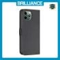 Brilliance LUX iPhone 11 Pro Flip Book PU Leather Wallet Holder & Stand with Card Pockets Case Black