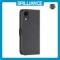 Brilliance LUX iPhone XR Flip Book PU Leather Wallet Holder & Stand with Card Pockets Case Black