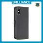 Brilliance LUX iPhone X/XS Flip Book PU Leather Wallet Holder & Stand with Card Pockets Case Black