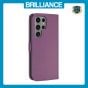 Brilliance LUX Samsung S24 Ultra Flip Book PU Leather Wallet  Holder & Stand with Card Pockets Case Purple