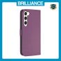 Brilliance LUX Samsung S23 Plus Flip Book PU Leather Wallet  Holder & Stand with Card Pockets Case Purple