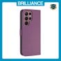 Brilliance LUX Samsung S22 Ultra Flip Book PU Leather Wallet Holder & Stand with Card Pockets Case Purple