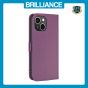 Brilliance LUX iPhone 11 Flip Book PU Leather Wallet Holder & Stand with Card Pockets Case Purple