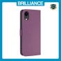 Brilliance LUX iPhone XR Flip Book PU Leather Wallet Holder & Stand with Card Pockets Case Purple