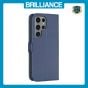 Brilliance LUX Samsung S24 Ultra Flip Book PU Leather Wallet Holder & Stand with Card Pockets Case Blue