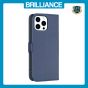 Brilliance LUX iPhone 14 Pro Max Flip Book PU Leather Wallet Holder & Stand with Card Pockets Case Blue