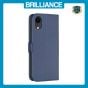 Brilliance LUX iPhone XR Flip Book PU Leather Wallet Holder & Stand with Card Pockets Case Blue