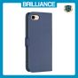 Brilliance LUX iPhone 6/7/8 Flip Book PU Leather Wallet Holder & Stand with Card Pockets Case Blue