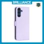 Brilliance LUX Samsung A15 5G Flip Book PU Leather Wallet  Holder & Stand with Card Pockets Case Light Purple
