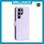 Brilliance LUX Samsung S23 Ultra Flip Book PU Leather Wallet  Holder & Stand with Card Pockets Case Light Purple