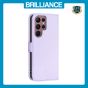 Brilliance LUX Samsung S22 Ultra Flip Book PU Leather Wallet  Holder & Stand with Card Pockets Case Light Purple