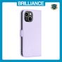 Brilliance LUX iPhone 15 Flip Book PU Leather Wallet Holder & Stand with Card Pockets Case Light Purple