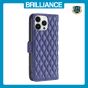 Brilliance LUX iPhone 13 Pro Max Flip Book PU real Leather Wallet Holder & Kickstand with Card Pockets Case Blue
