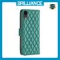 Brilliance LUX iPhone XR Flip Book PU real Leather Wallet Holder & Kickstand with Card Pockets Case Green