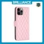 Brilliance LUX iPhone 12 / 12 Pro Flip Book PU real Leather Wallet Holder & Kickstand with Card Pockets Case Pink
