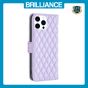 Brilliance LUX iPhone 14 Pro Flip Book PU real Leather Wallet Holder & Kickstand with Card Pockets Case Purple
