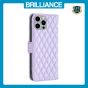 Brilliance LUX iPhone 14 Pro Max Flip Book PU real Leather Wallet Holder & Kickstand with Card Pockets Case Purple