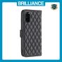 Brilliance LUX Samsung S20 Flip Book PU real Leather Wallet Holder & Kickstand with Card Pockets Case Black