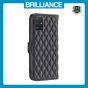 Brilliance LUX Samsung A51 4G Flip Book PU real Leather Wallet Holder & Kickstand with Card Pockets Case Black