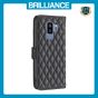 Brilliance LUX Samsung S9 Plus Flip Book PU real Leather Wallet Holder & Kickstand with Card Pockets Case Black