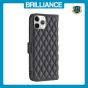 Brilliance LUX iPhone 11 Pro Max Flip Book PU real Leather Wallet Holder & Kickstand with Card Pockets Case Black