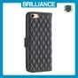 Brilliance LUX iPhone 6/7/8 Flip Book PU real Leather Wallet Holder & Kickstand with Card Pockets Case Black